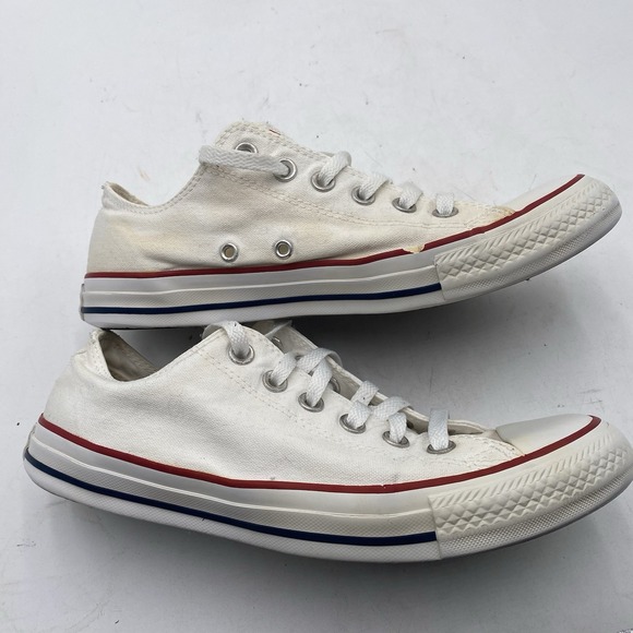 Converse Chuck Taylor All Star Low Top Shoes Womens Size 9 White Canvas Cleaned - Picture 4 of 14